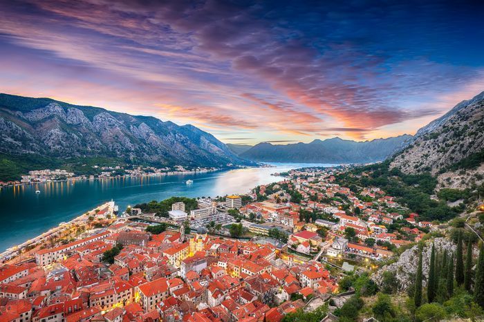 Kotor Bay view from the old city walls Kotor Bay view from the old city walls